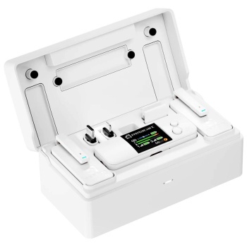 Relacart 12 003 Mi3 İOS Uyumlu Çift Kanal Wireless/Kablosuz Mikrofon Sistemi (Beyaz) | Çift Kanal Kamera ve Mobil Uyumlu Kompakt Alıcı